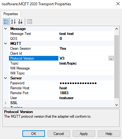 MQTT Logging Properties