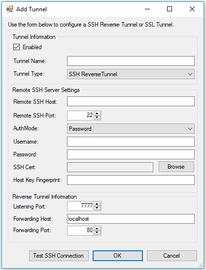 Add Tunnel Form